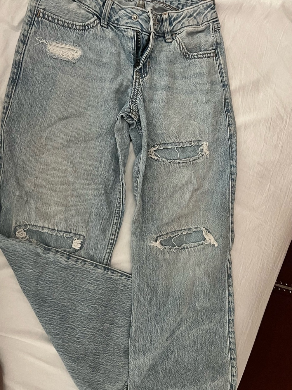 Girls Light Blue Distressed Jeans